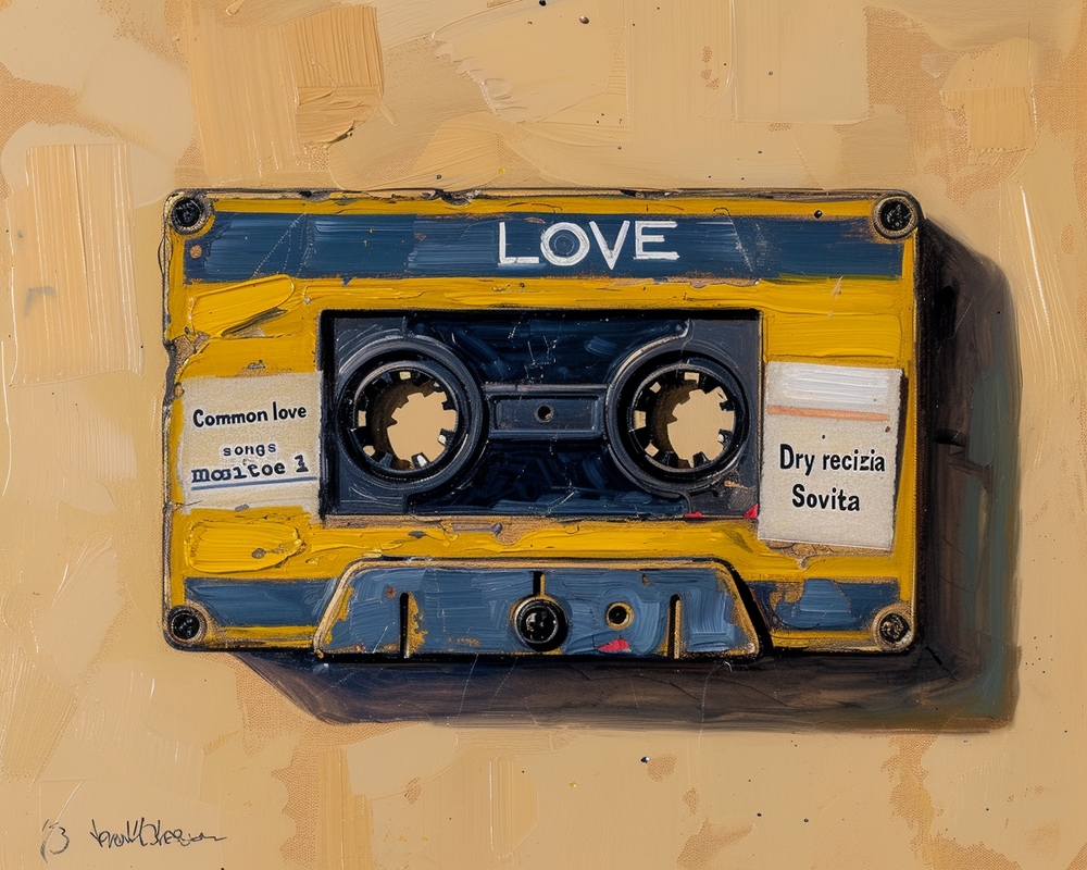 Retro Love: Pop Art Cassette premium reproduction