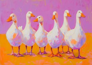 Vibrant Ducks on Parade: A Pop Art Delight wall art