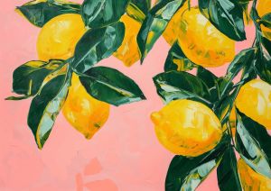 Vibrant Lemons on Pink - A Pop Art Celebration wall art