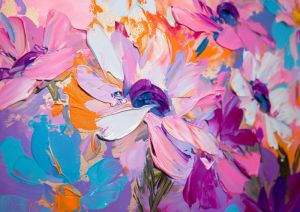 Vibrant Floral Expressionism wall art