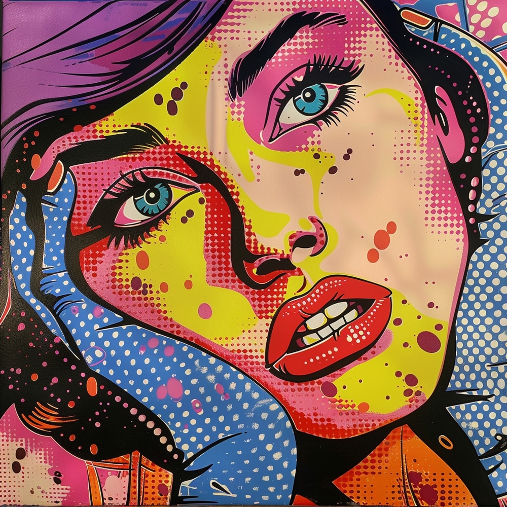 Vibrant Pop Art Portrait premium reproduction