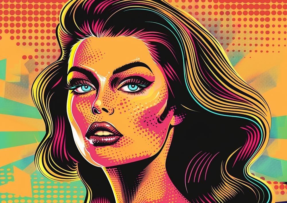 Vibrant Pop Art Portrait premium reproduction