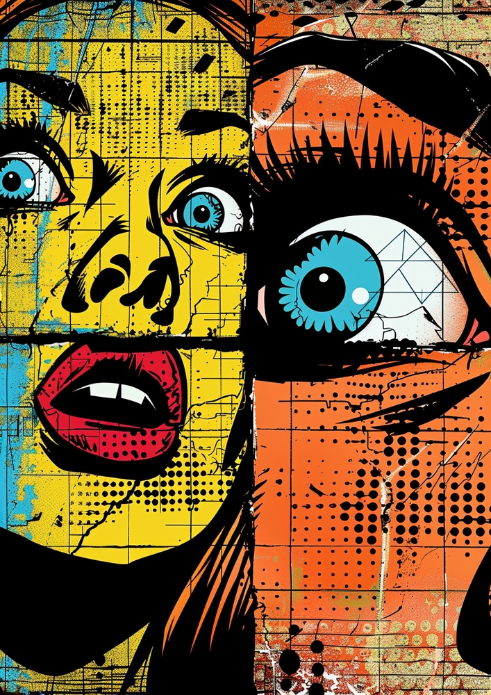 Dynamic Pop Art Fusion premium reproduction
