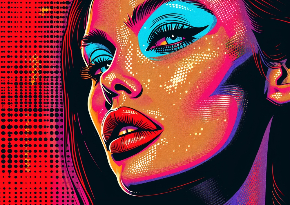 Vivid Expression in Pop Art premium reproduction