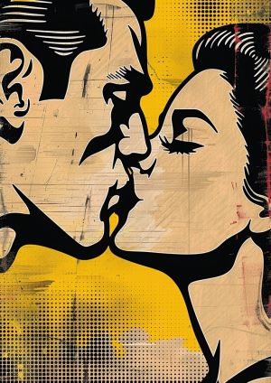 Vibrant Kisses: A Pop Art Exploration wall art
