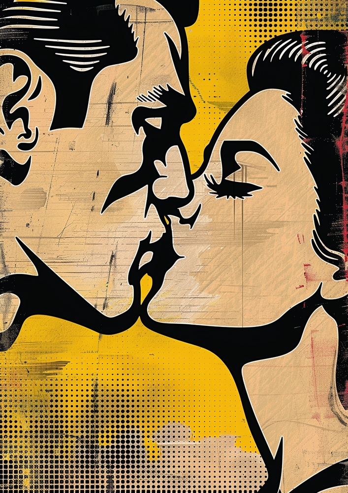 Vibrant Kisses: A Pop Art Exploration premium reproduction