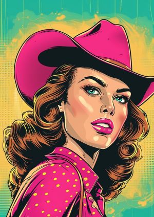 Vibrant Pop Art Cowgirl wall art
