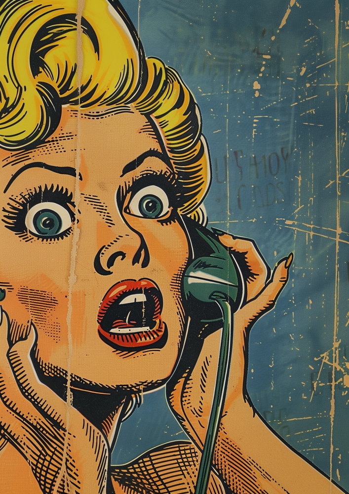 Vibrant Retro Pop Art Expression premium reproduction