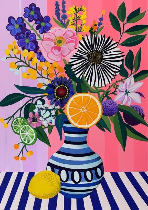 Vibrant Pop Art Floral Extravaganza wall art