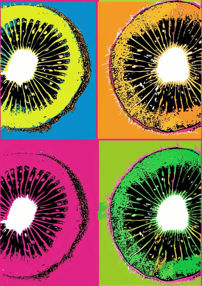 Vibrant Kiwi Pop Art premium reproduction