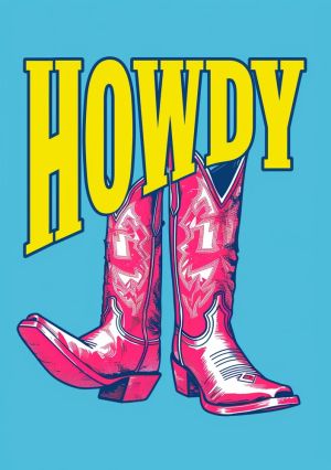 Pop Art Cowboy Boots - Howdy wall art