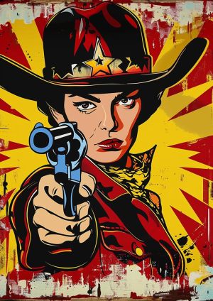 Vibrant Cowboy Pop Art wall art