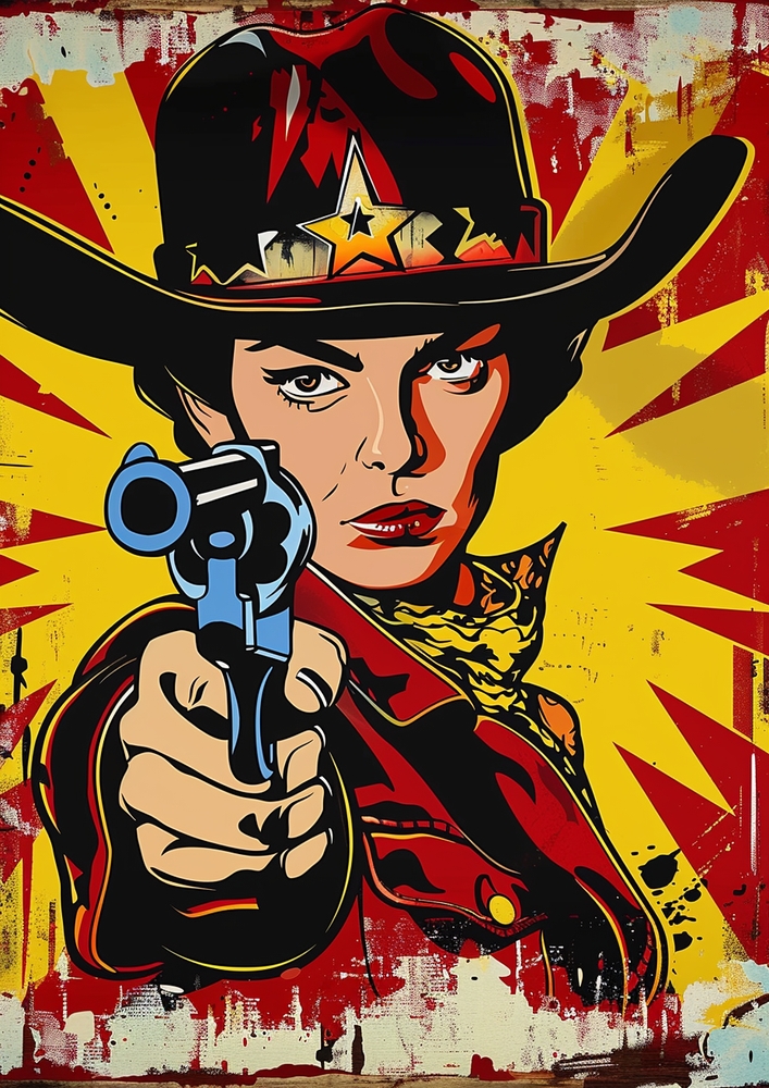 Vibrant Cowboy Pop Art premium reproduction