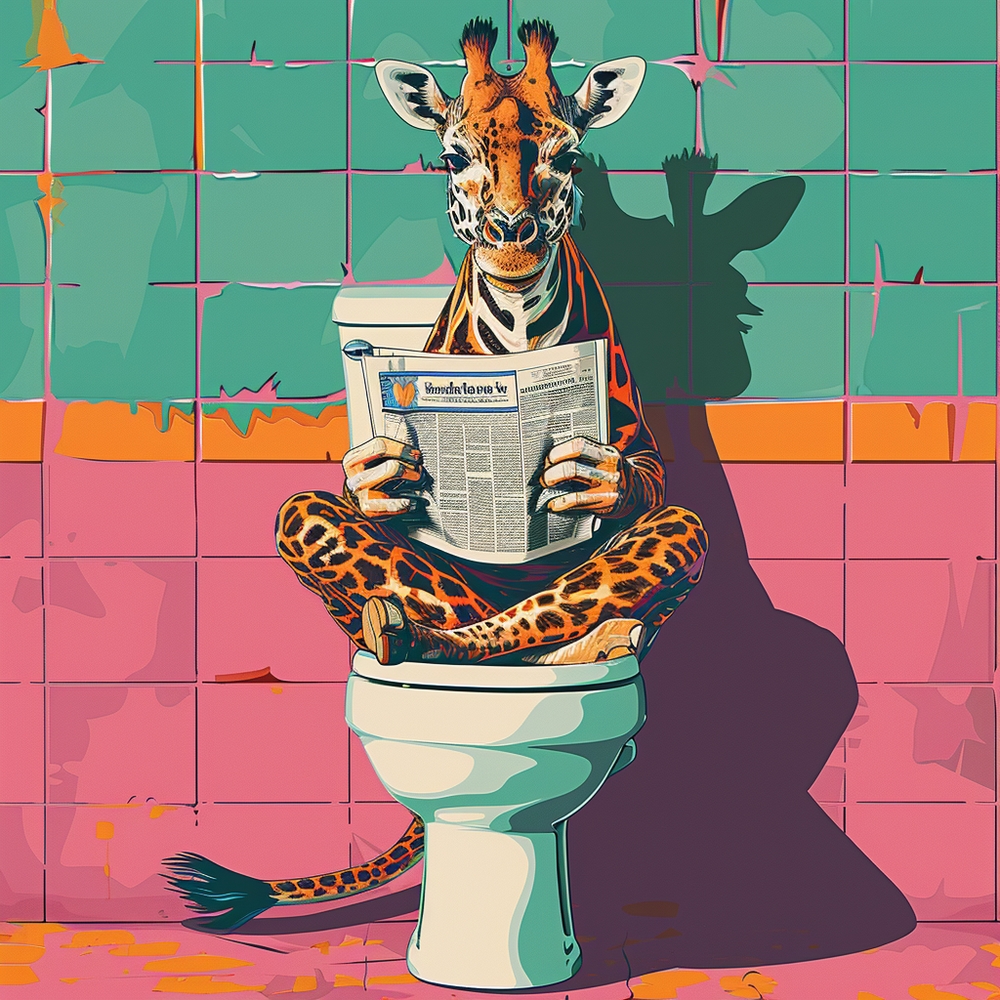 Whimsical Giraffe Pop Art premium reproduction