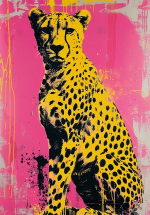 Vibrant Cheetah in Pop Art wall art