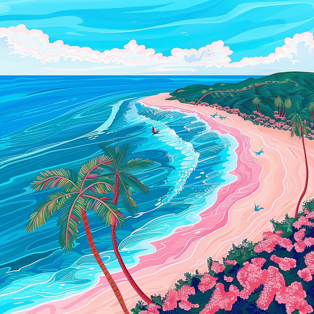 Vibrant Coastal Dreams: A Pop Art Escape premium reproduction