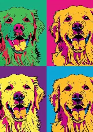 Vibrant Canine Pop Art Portrait wall art