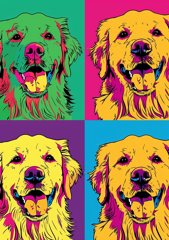 Vibrant Canine Pop Art Portrait premium reproduction