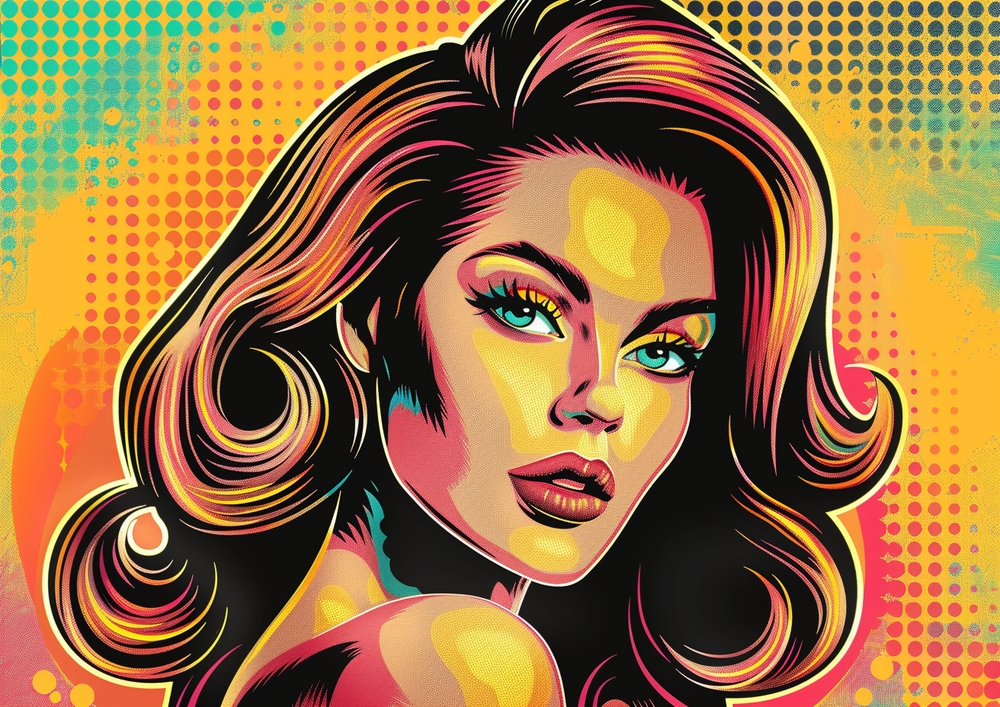 Vibrant Icon in Pop Art Style premium reproduction