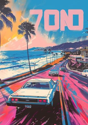 Retro California Dreaming: Pop Art on Sunset Highway wall art