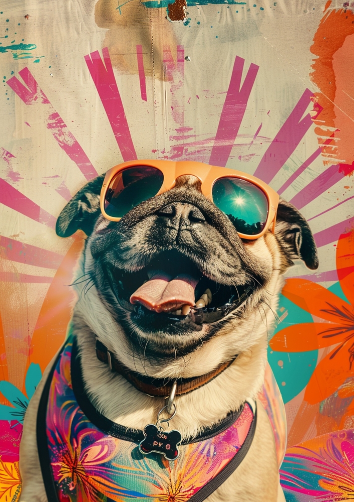 Vibrant Canine Celebration in Pop Art Style premium reproduction