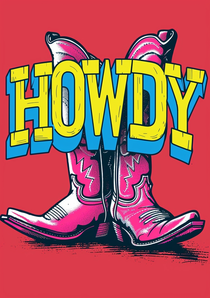 Howdy Pop Art: Vibrant Western Style premium reproduction