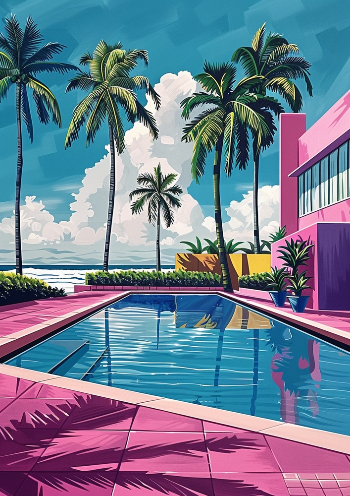 Tropical Dreamscape: Palm Oasis premium reproduction