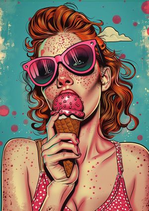 Vibrant Whimsy: Pop Art Ice Cream Delight wall art