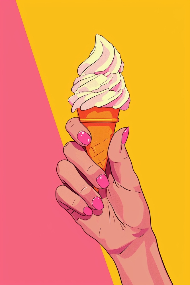 Vibrant Pop Art Ice Cream Delight premium reproduction