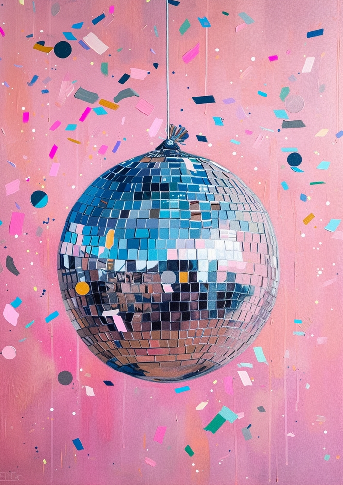 Vibrant Reflections: Disco Dreams premium reproduction