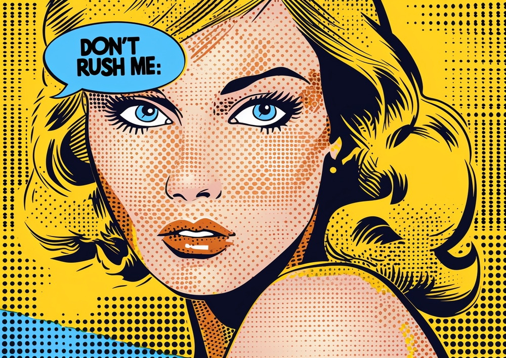 Pop Art Expression: Don't Rush Me premium reproduction