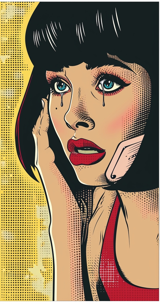 Pop Art Elegance: Tearful Reflection premium reproduction