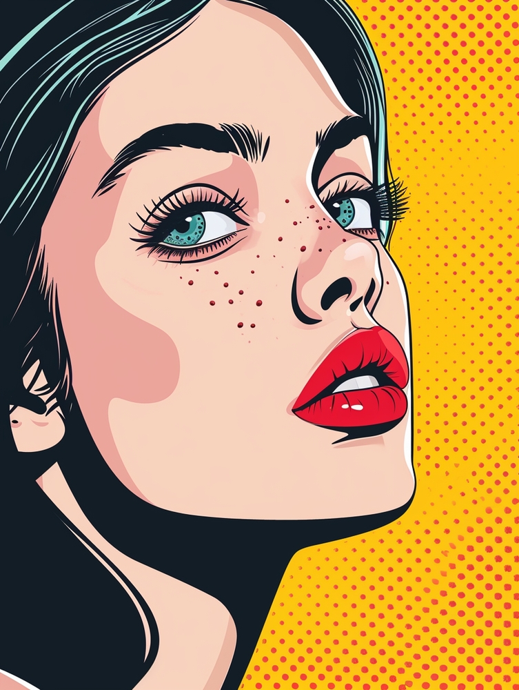 Vibrant Muse: Pop Art Portrait premium reproduction