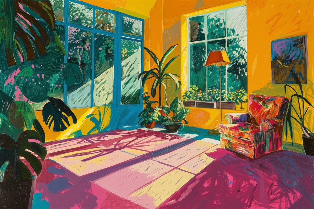 Vibrant Reflections: A Pop Art Interior premium reproduction