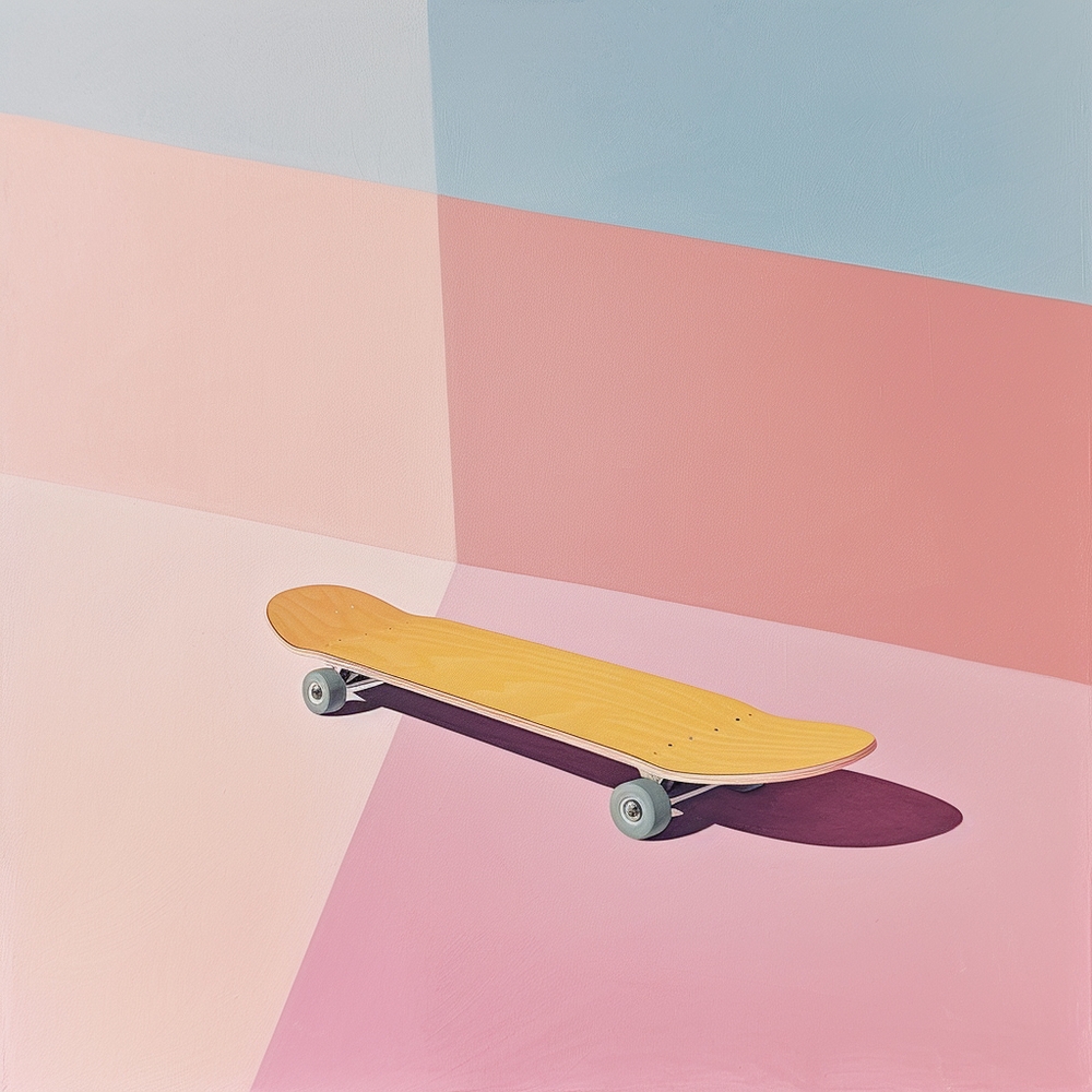 Surreal Skateboard: Pop Art Dreamscape premium reproduction