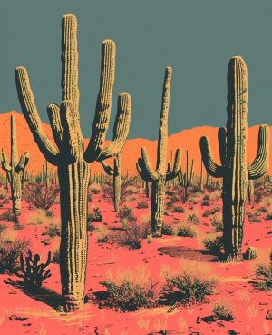 Cactus Dreams: A Pop Art Desert Landscape wall art