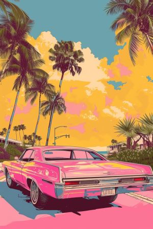 Retro Harmony: Miami Pop Art Vibes wall art