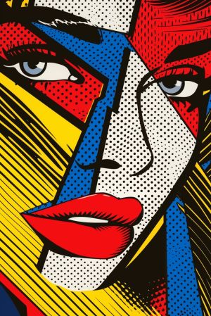 Vibrant Pop Art Face – A Modern Tribute wall art