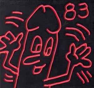 Vibrant Expressions in Neon by Iconic Pop Artist wall art