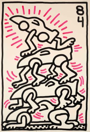 Dynamic Figures by Keith Haring wall art