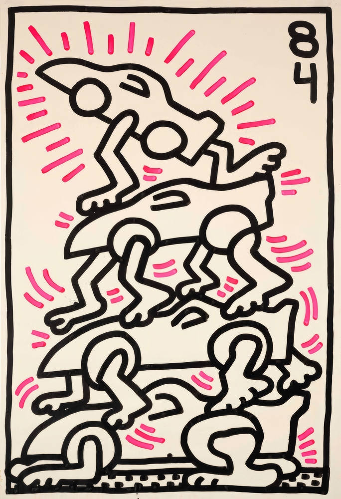 Dynamic Figures by Keith Haring premium reproduction