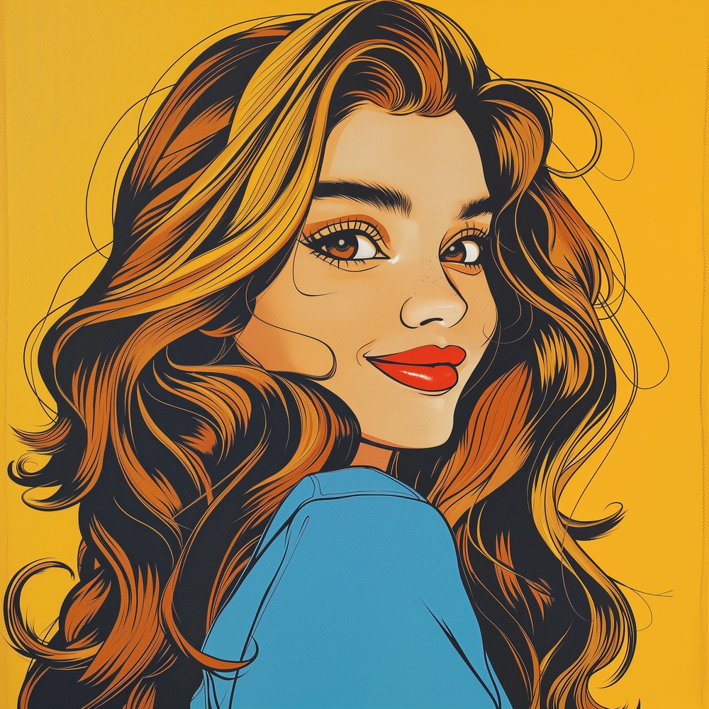 Vibrant Pop Art Portrait premium reproduction
