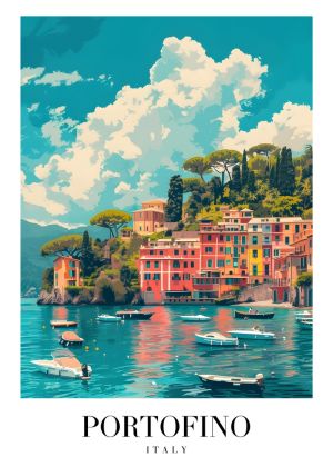Portofino Harbor: A Vibrant Coastal Escape wall art