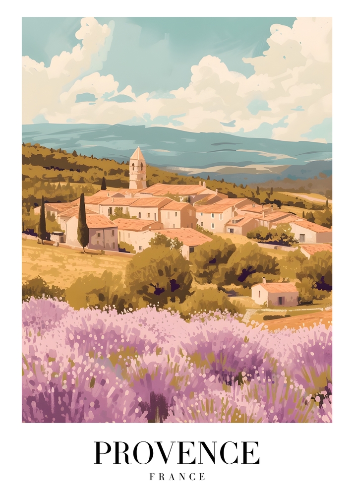 Lavender Fields of Provence, France premium reproduction