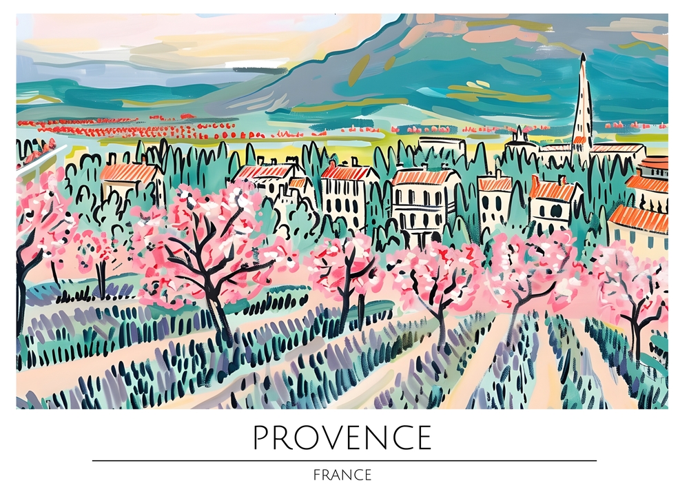 Spring Bloom in Provence premium reproduction