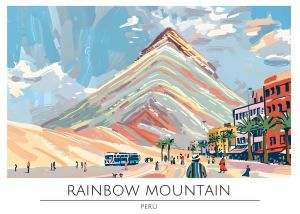 Rainbow Mountain in Peru: A Vibrant Artistic Interpretation wall art