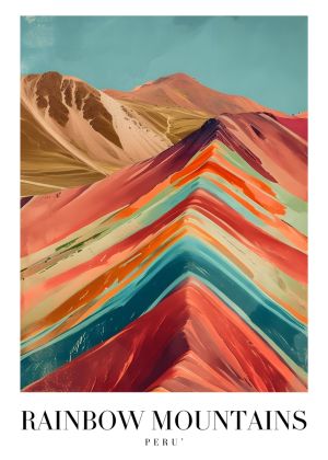 Vibrant Rainbow Mountains of Peru wall art
