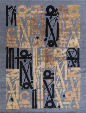Retna: Resurrect in Multi Blue wall art