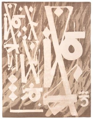 Retna: Single Letter Resurrect - Abstract Calligraphy Rug wall art
