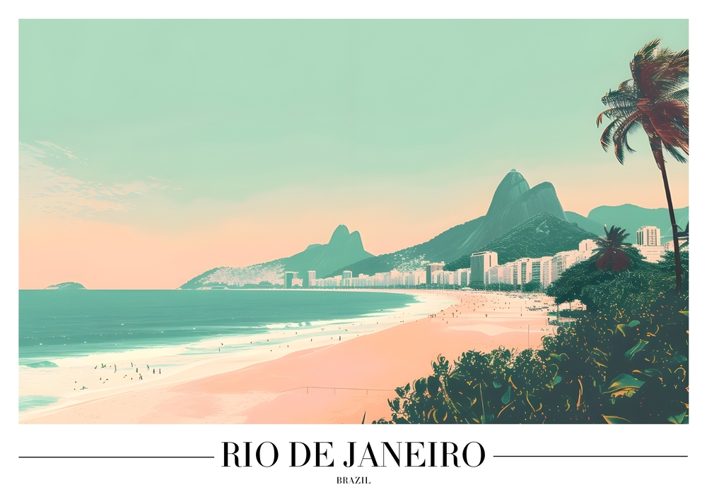 Captivating Rio: Beaches and Mountains premium reproduction